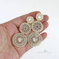 Modern statement chandelier earrings - beaded rings - colors to order