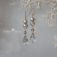 Smokey silver grey Clare Earrings Crystal & Pearl Gold, silver or rose gold option (also available in clear)