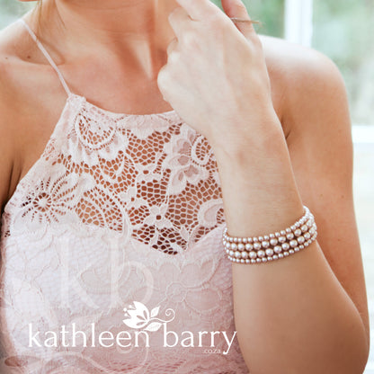 Colleen 4 strand pearl cuff bracelet - Sold individually - Rose gold, gold or silver