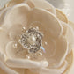 Hair flower - dual purpose, hair clip and brooch attachment - various color options & sizes  Rhinestone crystal & pearl detailing