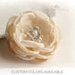 Hair flower - dual purpose, hair clip and brooch attachment - various color options & sizes  Rhinestone crystal & pearl detailing