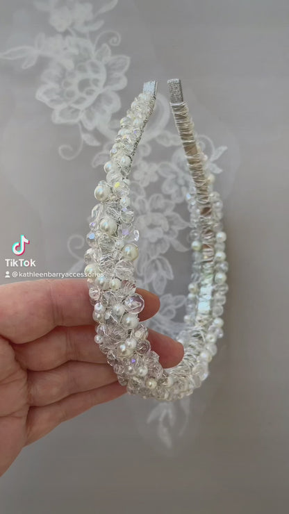 Mishka Crystal & Pearl Bridal headband - Tiara Crown