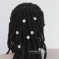 Ethnic hair beads - braid dreadlock accessories dainty flowers for wedding or special occasions - rose gold, gold or silver - 6 of set