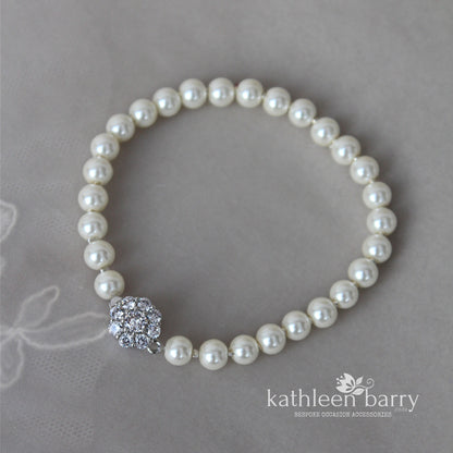 Eva Pearl Bracelet - pearl color options Available - Silver * or gold