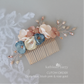 Laetitia floral hair comb rose gold, gold or silver burgundy & blush pink - Custom colors to order