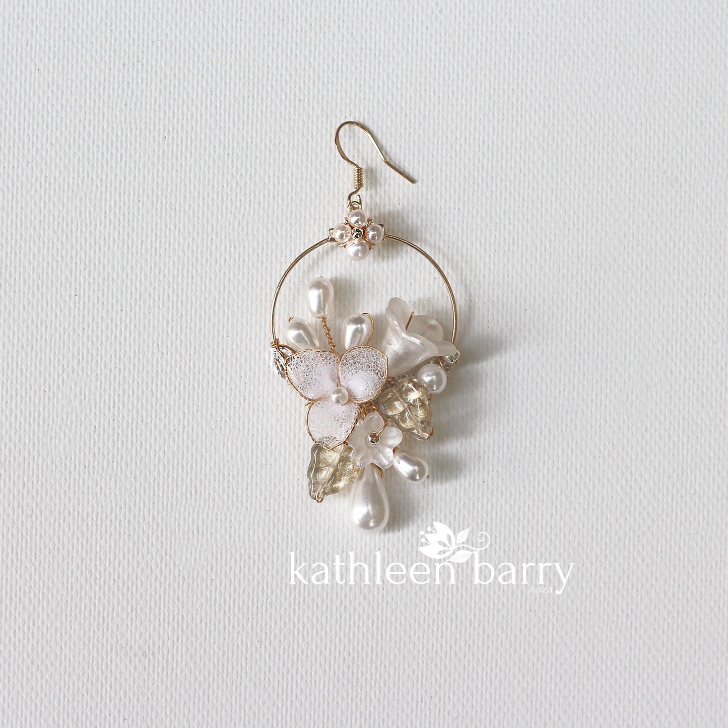 wedding flower hoop earrings bridal floral statement jewelry