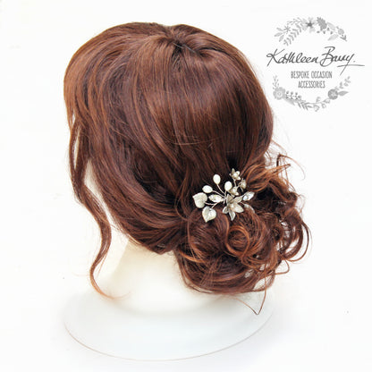 pewter finish bridal hair pin online colors to order