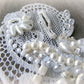 Bridal cuff bracelet lace crystal pearl  - ivory & cream