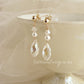 Kate Earrings - Crystal drops with pearls - Rose gold, gold or silver (7 pearl colors available)