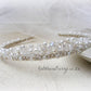 Natalie Tiara bridal crown - Clear and pearl (choice of colors) - Two height options