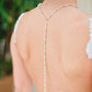 Rachel open back drop necklace, crystal and pearls - SILVER, ROSE GOLD OR GOLD (7 PEARL COLORS AVAILABLE)