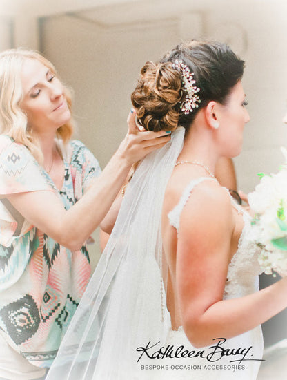 Rachel open back drop necklace, crystal and pearls - SILVER, ROSE GOLD OR GOLD (7 PEARL COLORS AVAILABLE)