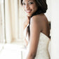 Tracy crystal pearl headband, delicate sculpted fabric flowers and glass leaves - colors available