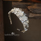Amy Golden bronze botanical crown with rhinestones and pearls - Colors available