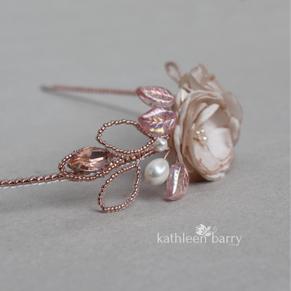 Jeanine headband - nude rose gold - Colors to order