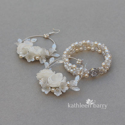 Tana Bracelet Rose gold- pearls and crystals - colors to order