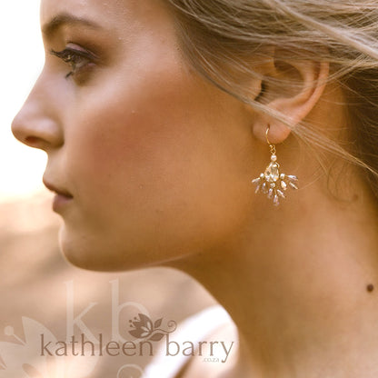 Kosuke earrings - champagne - Gold, silver or rose gold - Nickel free
