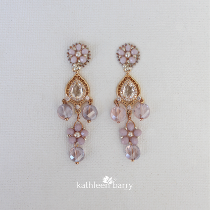 Elise chandelier earrings - assorted colors available - gold finish only Limited stock