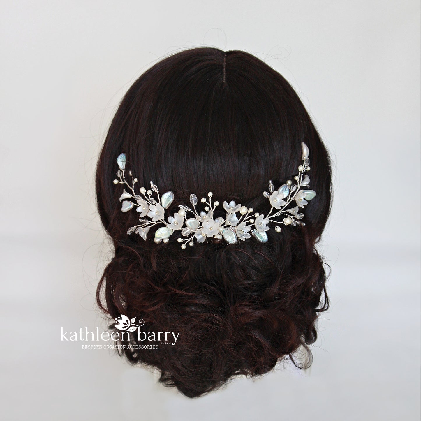 Leonore hair comb vine style wedding floral hairpiece - Assorted finish & color options available