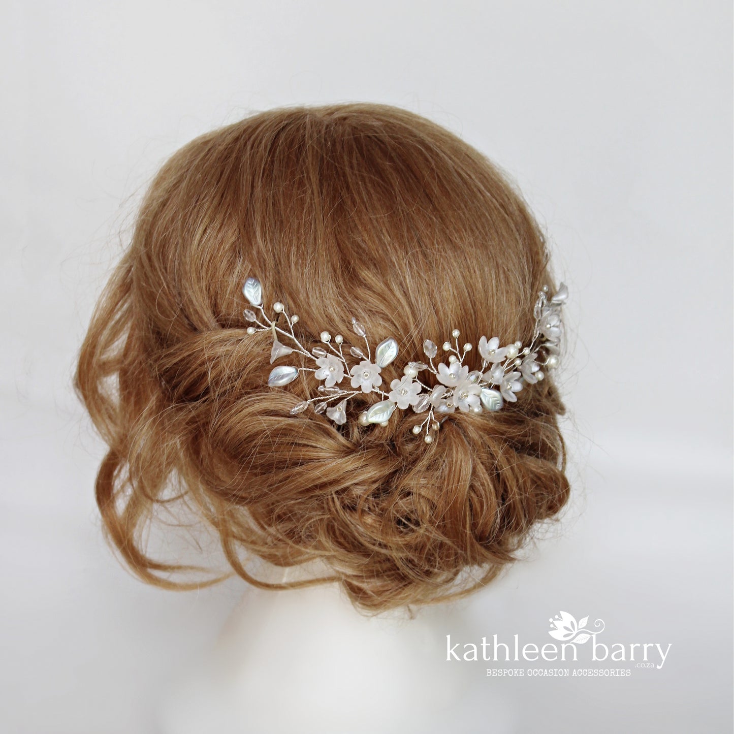 Leonore hair comb vine style wedding floral hairpiece - Assorted finish & color options available