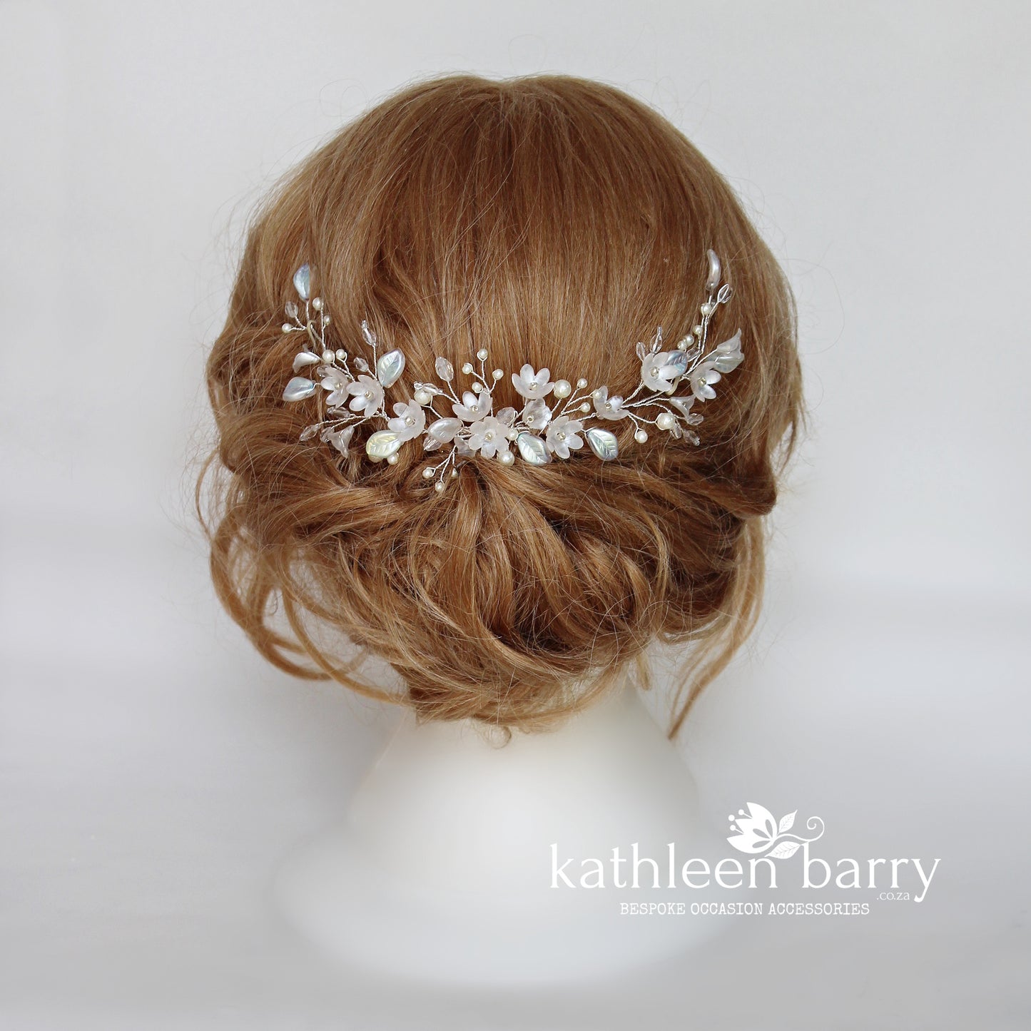 Leonore hair comb vine style wedding floral hairpiece - Assorted finish & color options available