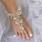Lezann barefoot sandals - leaf detail - Beach wedding (pair) - Color options available