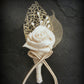 Boutonniere or corsage - lapel pin - Ivory cream - color options available - everlasting