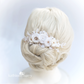 lace flower hair clip ivory rose gold veil comb