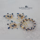 Lize hair pins navy blue, clear or opal pinks - Rose gold, Gold or silver FROM: