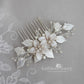 Louise floral hair comb - silver, pale gold or rose gold - Custom color options available