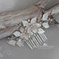 Louise floral hair comb - silver, pale gold or rose gold - Custom color options available