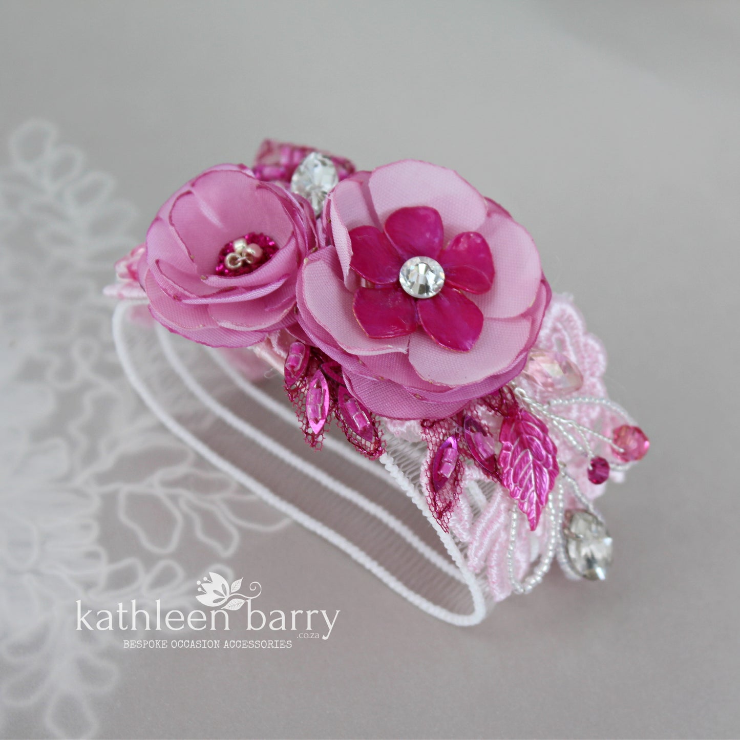 Saskia wrist corsage cuff bracelet - Colors to order - prom matric dance - Bridesmades