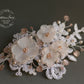 Marilyn Ivory / Off-white Lace Hairpiece Hints of Blush Pink with Rose Gold Accents