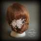 Marilyn Ivory / Off-white Lace Hairpiece Hints of Blush Pink with Rose Gold Accents