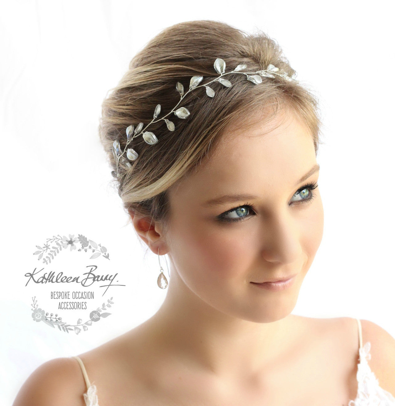 metallic leaf hair vine, wreath rose gold south africa bridal accessories