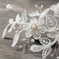 Meredith lace hairpiece - pearl crystal detail - rose gold, gold or silver