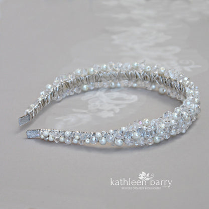 Mishka Crystal & Pearl Bridal headband - Tiara Crown