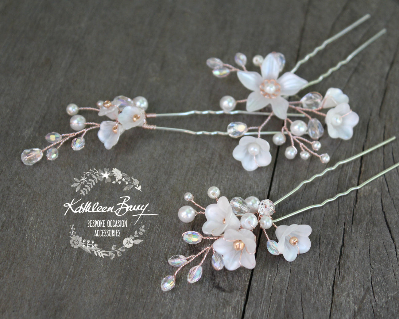 Silver rose hair clip store