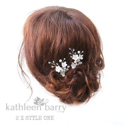 Monica pale blue hair pins mix and match - 3 styles - Rose gold, Gold or silver (sold individually)