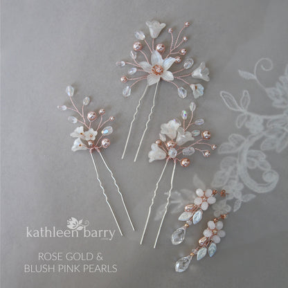 Monica hair pins mix and match - 3 styles - Rose gold, Gold or silver (sold individually)