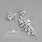 Nadine - Delicate Silver Pink Pearl floral leaf hairpiece - Colors to order
