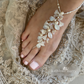 Nadine barefoot sandals, foot jewelry- Beach wedding (pair) - Colors to order