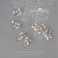 Nadine Floral leaf hair comb crystal & pearl - Rose gold, gold or silver - 7 pearl colors