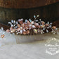 Natalia Floral Spray Crystal, Pearl & Rhinestone Comb - Color options available