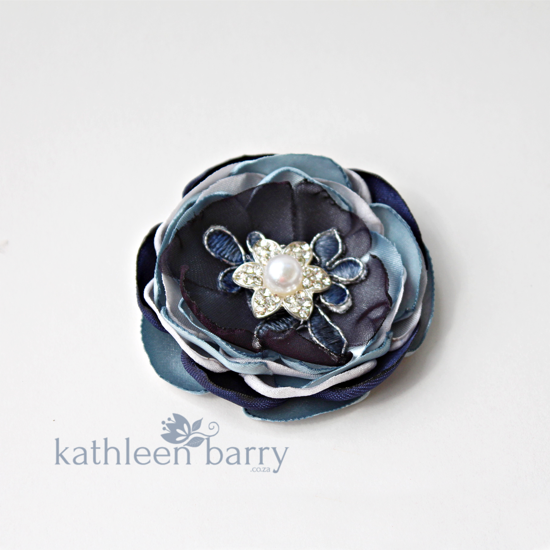 Navy blue hair flowers sales