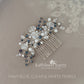 Shell Crystal Pearl Bridal hair comb beach wedding theme Navy and white - Color and finish options available