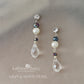 Clare crystal and pearl bridal drop earrings Color options available - silver, gold or rose gold