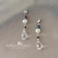 Clare crystal and pearl bridal drop earrings Color options available - silver, gold or rose gold