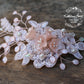 Ntombi Lace bridal hairpiece blush pink rose gold  - wedding hairpiece comb - veil comb