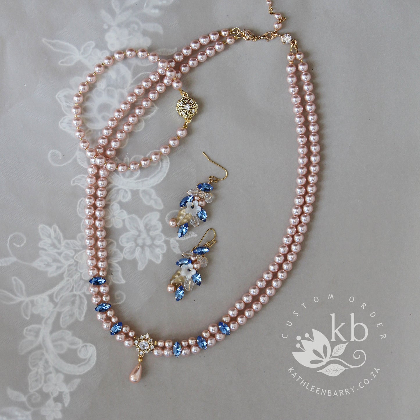 Noa Rhinestone floral earrings - custom colors available - Statement earrings